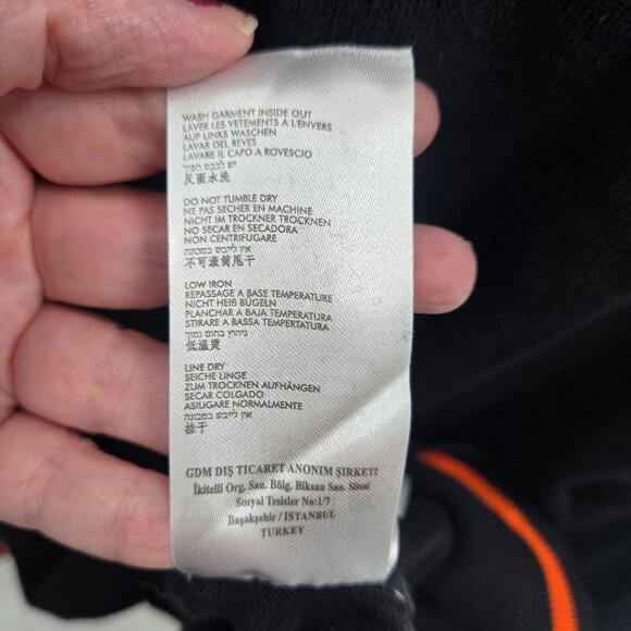 Giorgio Di Mare Yachting LOGO Black Orange Trim V-Neck 100% Cotton Long Sleeve - Picture 14 of 14